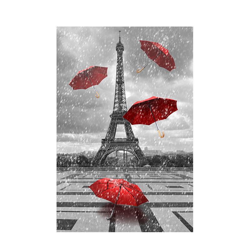 

Черно-белый городской пейзаж Красный зонтик Картина на холсте Современное настенное искусство Постеры и принты Картины для гостиной Домашний декор 21x30cm No Framed