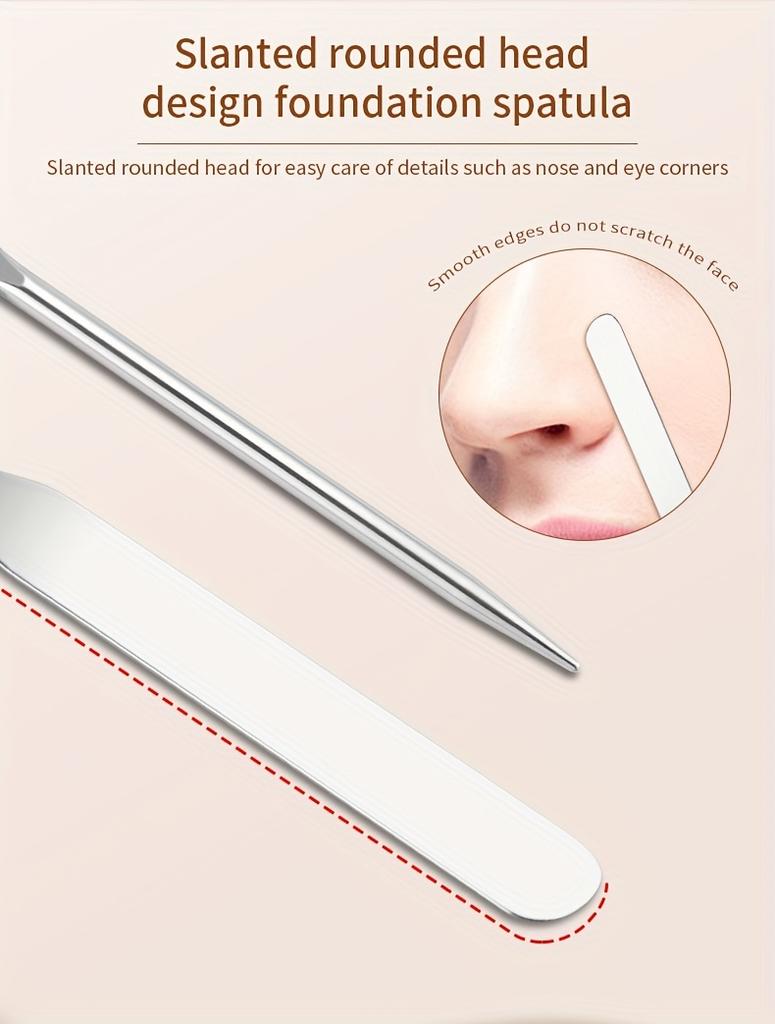 Stainless Steel Mixing Spatula for Nail Color and Makeup Foundation Blending, Original and Holed Options, 3 Pcs Variant