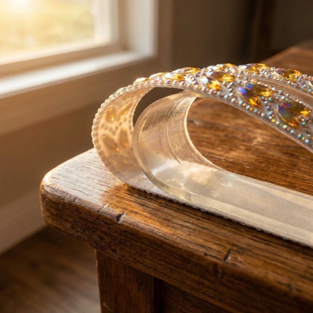 Golden Hot Fix Rhinestone Trim Wheat Ear Design Resin Hot Fix Rhinestone Tape  Cosmetic Decor