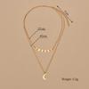 Gold Chain Iron Single Hanging Moon Disc Chain Pendant Double Necklace