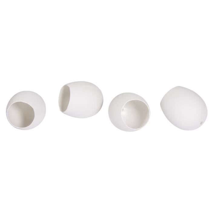 Oeufs en plastique - Non spécifié - Ouverts - Blanc - 5,5x4,5cm - Kit de 4 pièces
