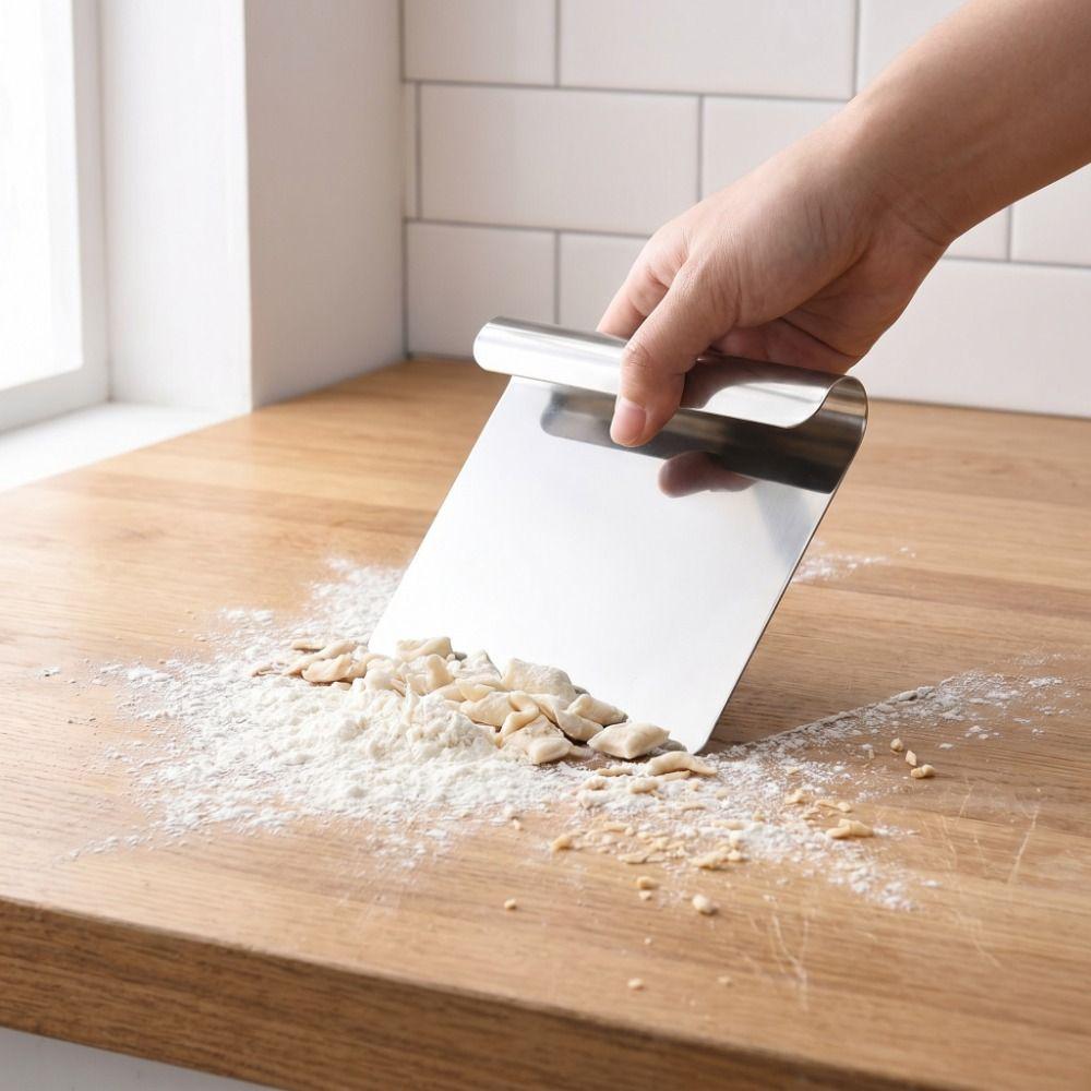304 Stainless Steel Bench Flour Scraper Flat Shovel Cake Divider Dough Cutting Tool Pastry Making