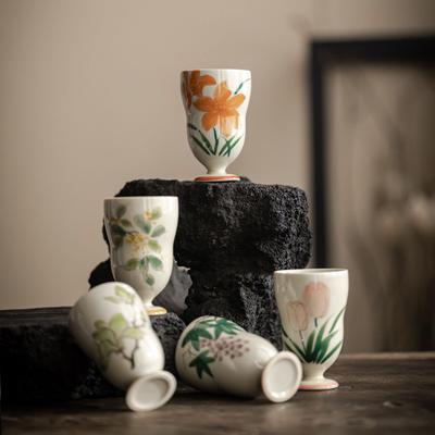Underglaze Ceramic Teacups Hand-painted Gourd Cup Tasting Tea Cups Large Capacity Personal Cups Drinking Tea Cups