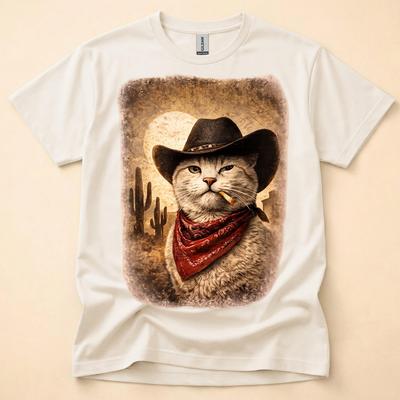 Cowboy Cat Tee,Cat Meme Graphic Tee, Vintage Cat Lover Tee, Funny Cat Meme Tee, Alternative Cat Tee, Cat Dad Gift, Cat Mom tee,Gen Z Humor