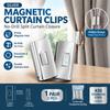 Magnetic Curtain Clips, Silver, 1 Pair, 430 Stainless Steel, No-Drill Closure