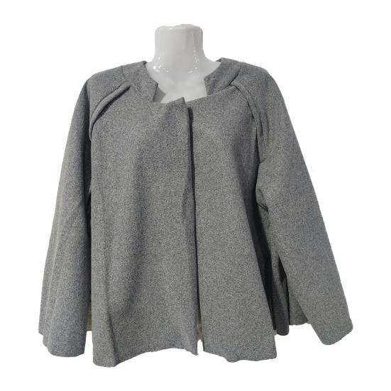 Winterjacke für Damen, Rundhalsausschnitt, dickes Fleece, offener Stich, kurze Strickjacke, lange Ärmel, warm, winddicht, wärmespeichernd, Outdoor-Mantel