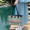 Contrasting Color Woven Bag Women's Summer New Trend Fashion Straw Woven Mobile Phone Bag Niche Simple Messenger Bag