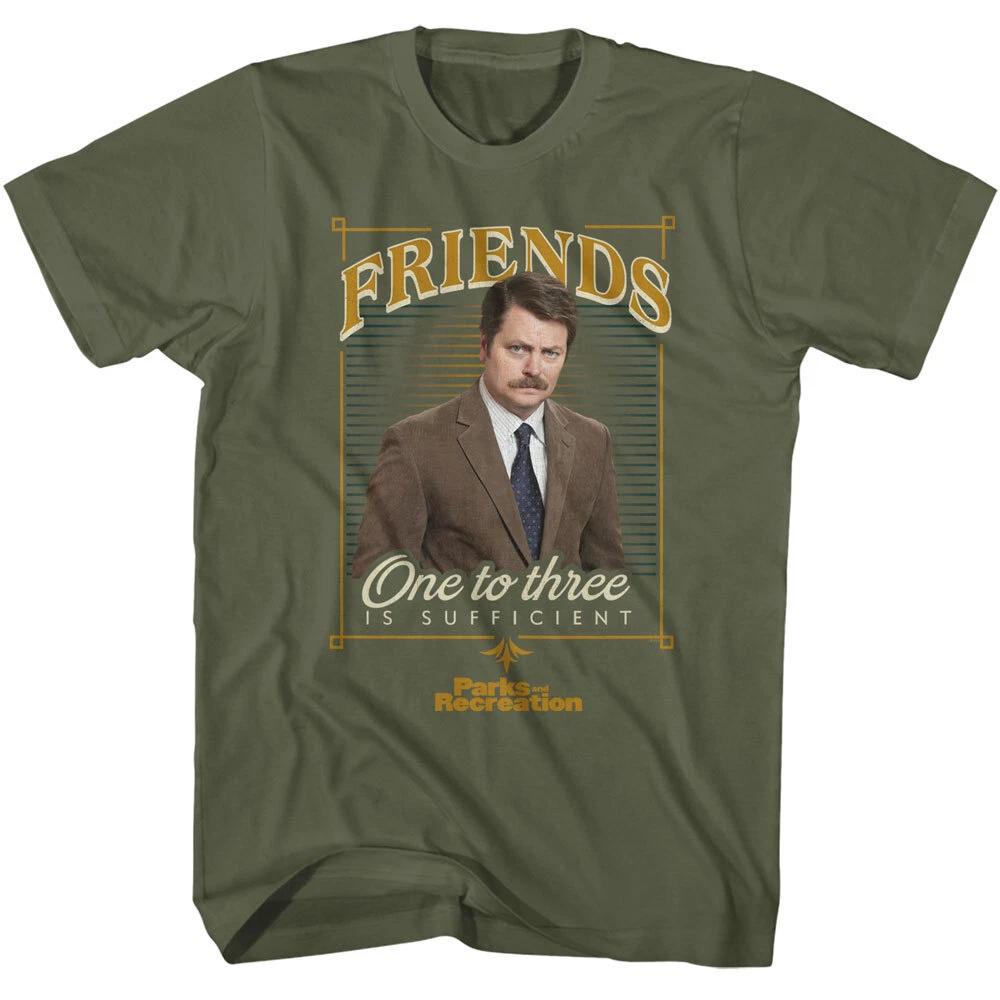 Parks and Recreation Friends One To Three Is Sufficient Men s T Shirt XL