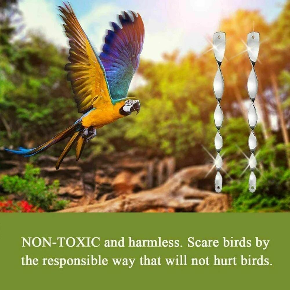 20/10/4pcs Bird Repeller Rotating Rod Reflective Wind Spiral Deterrent Control Device Agricultural Scare Bird Garden Ornaments