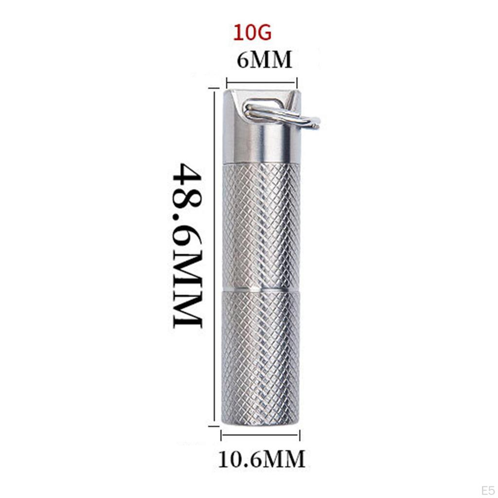 Portable Waterproof Box Bottle Holder Titanium Keychain Seal Dispenser for Hiking, Camping, Travel,