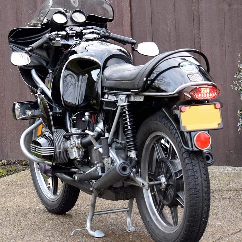 Aoling Motorcycle Tail Light 12V Brake Light Blinker License Plate Light Position Lamp Integrated Function Motorcycle Rear Light with Wiring Giboshi