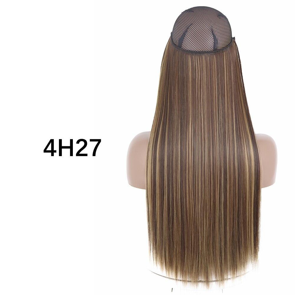 MERISIHAIR Clip-less Synthetic Hair Extensions Invisible Line Hairpiece 16 22 32 Inches Natural Black Brown Blonde for Women