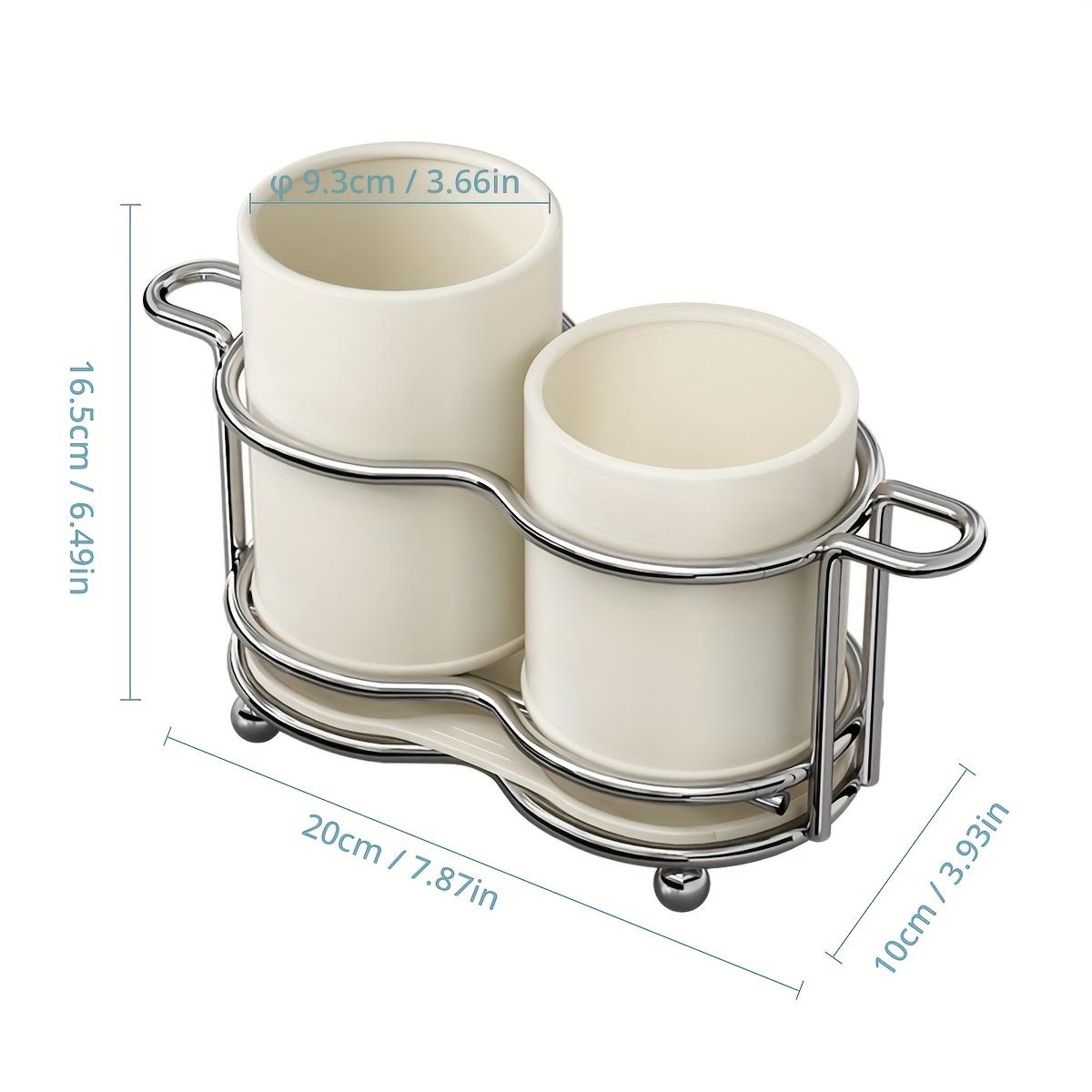 

1 piece of utensil rack, silver utensil rack with a metal frame, utensil rack with 2 compartments, kitchen серебряный