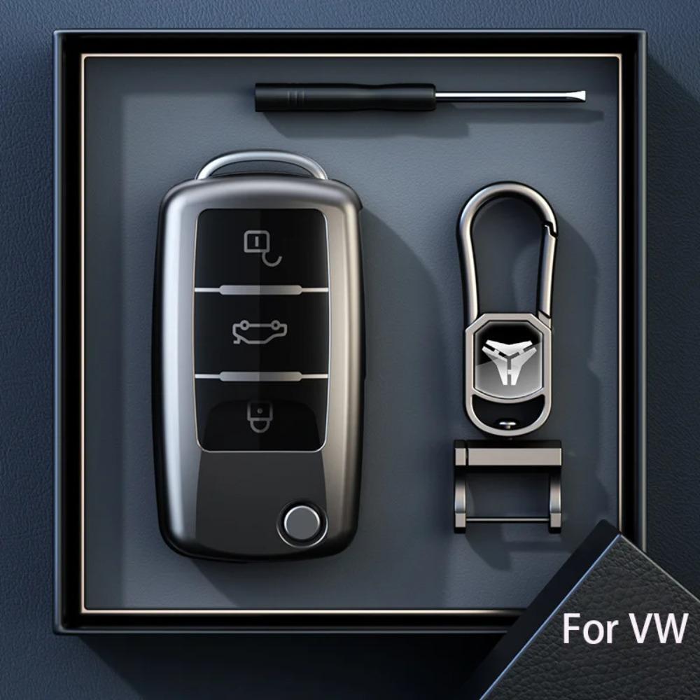 Titanium Gray for VW Volkswagen Polo Tiguan Passat B5 B6 B7 Golf MK6 Jetta Lavida Skoda Octavia Car Key Case Cover Accessories