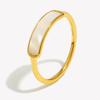 New Stainless Steel Tarnish Free Jewelry Natural Shell Ring Thin Small Size White Rings For Woman Ladies Elegant Ring