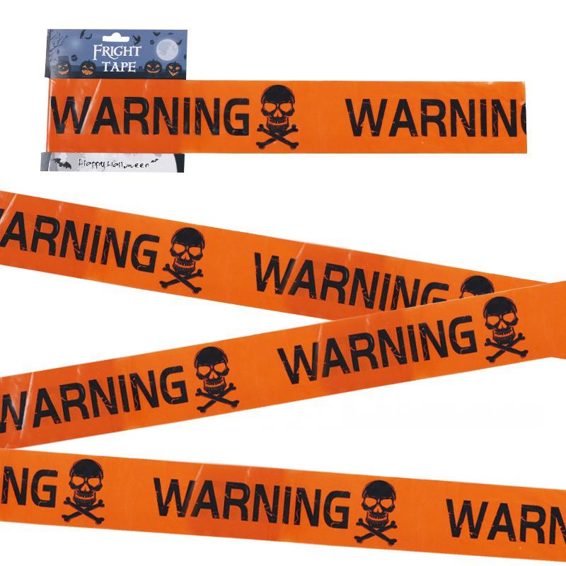 

Halloween Props Window Prop Warning Line Plastic Skull Head Warning Tape Signs Halloween Party Decor Itemation Witch Balloons Whosale 1PC