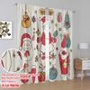 2pcs,2D Plane Printing Window Curtain Christmas Ornaments Merry Christmas Gifts Polyester Fabric (without Rod) Decorations For
