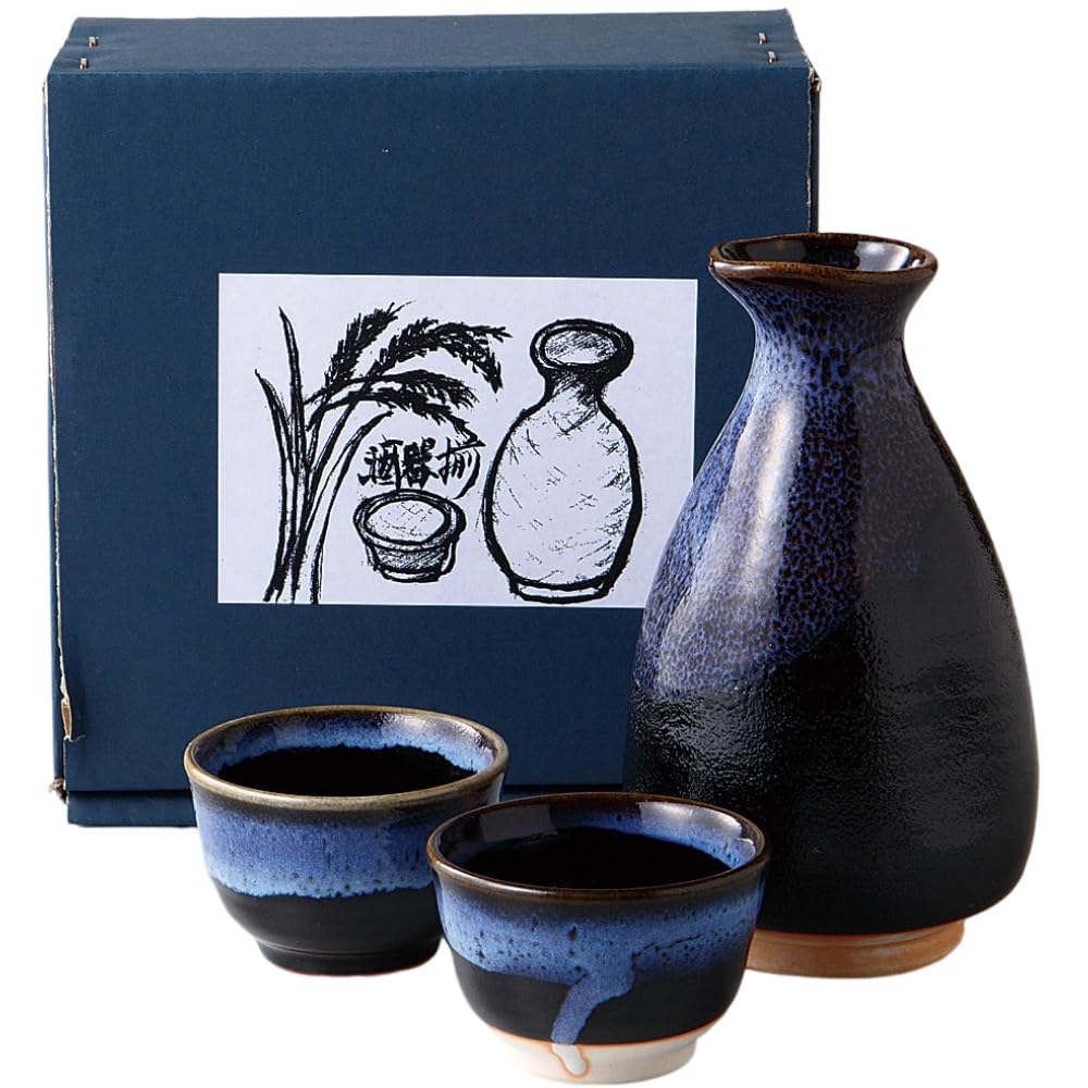 Sake Deep X X Mino Made In Japan Ale-net Set, Sea, W8.1 D8.1 H14.2cm, Ware,