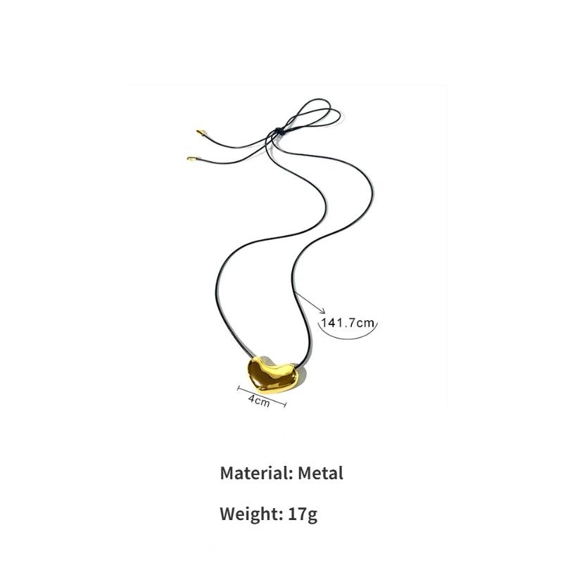 Fashion Jewelry Pretty Design Black Cord Irregular Metal Pendant Necklace For Women Party Gifts Cool Trend Accessories