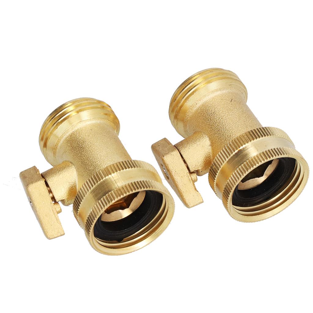 2PCS G3 4 Shut Off Valve Garden Hose Brass Stop Valve with 2 Way Screw Interface for Irrigation Equipment