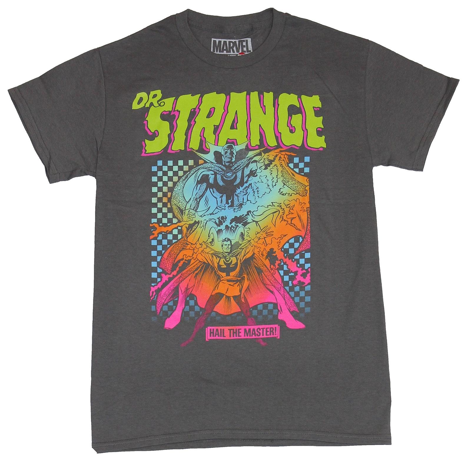 Dr. Strange Marvel Adult New T-shirt Neon Styled Hail The Master Doctor XL