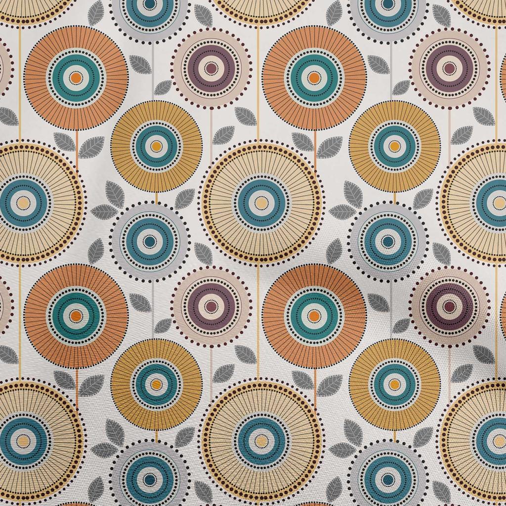 oneOone Cotton Flex Dark Mustard Fabric Dotted Floral Quilting Supplies Print Sewing Fabric By The Yard 40 Inch