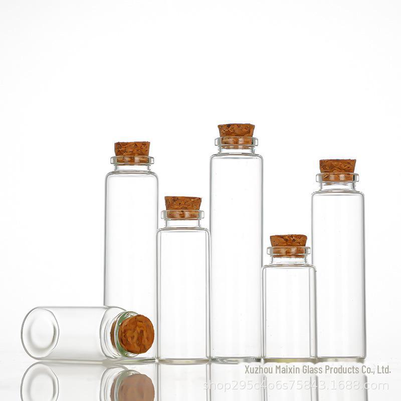 Frasco de Tubo de Vidro com Rolha de Cortiça de 30mm - para Doces, Cápsulas, Chá ou Flores