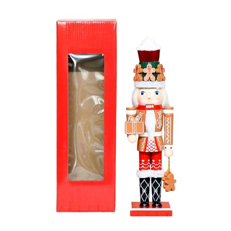 

Fascinating 35Cm Gingerbreads Nutcrackers Statue Handcrafted Wooden Christmas Ornament Great For Festival Ambiances 1