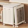 Foldable Wardrobe Storage Box with Wheels Dust Proof Clothes Storage Basket Plastic Stackable Toy Storage Box Household Use
