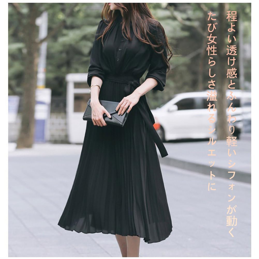 Pleated Chiffon Long Long Perfect for and Fall [SDSXZWG] Dress, Women's Dress, Sleeves, Cute, Slimming, Stylish, Elegant, Dates, Commuting, Weddings,