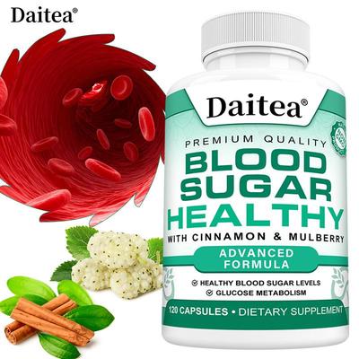 Supliment Daitea pentru Zahăr din Sânge Sănătos cu Scorțișoară & Mur, 120 Capsule