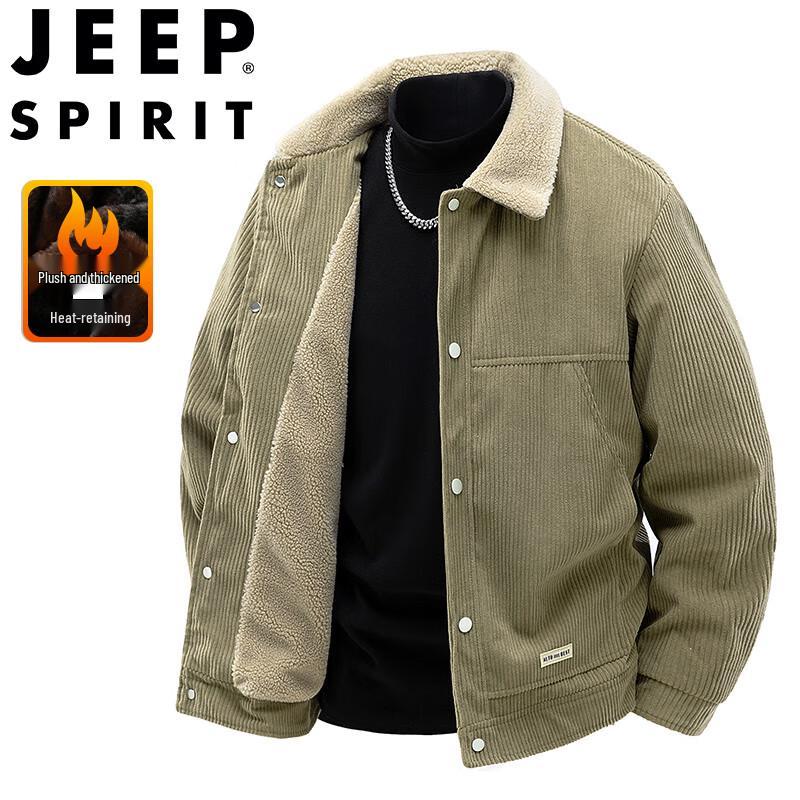 JEEP SPIRIT Men's Corduroy Fleece-Lined Jacket