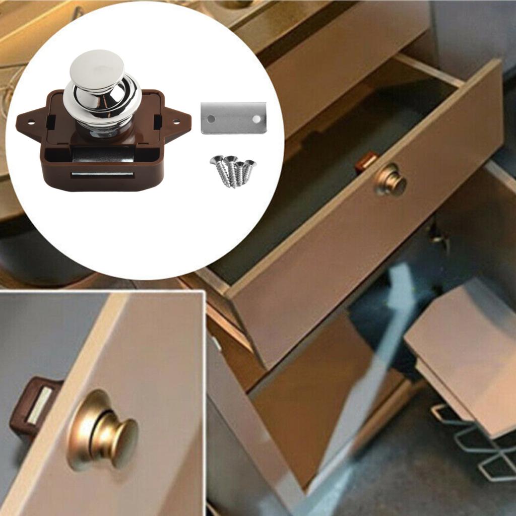 Zinc Alloy Catch Lock RV Shaking Button Cabinet Camper Caravan Catch Cupboard Door Knob All Kinds Of Furniture
