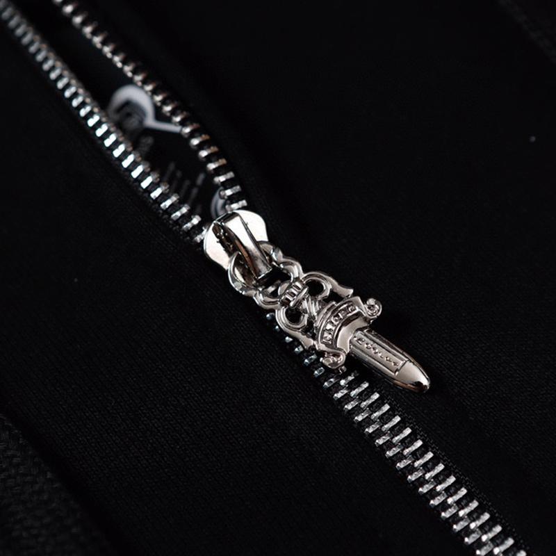 831 CHROME HEARTS 2025 Autumn and Winter New Plus Size Classic Style Logo Zipper Hooded Sweatshirt, Suitable for Couples To Wear