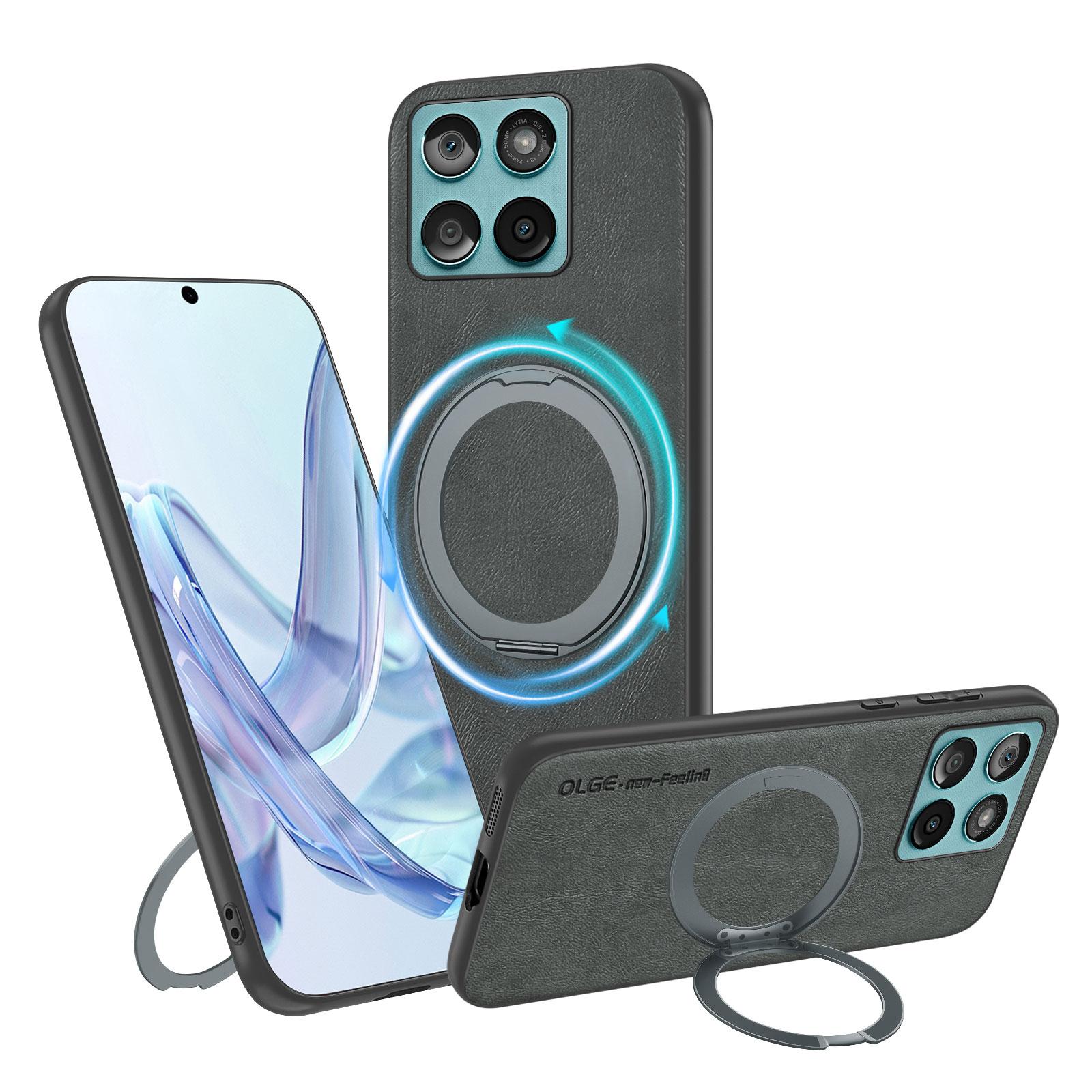 

Magnetic Stand Retro Shockproof Phone Case for Motorola Moto Edge 60 Fusion Stylus 60 Pro 60S Soft Cowhide Pattern PU Leather Motorola Moto G Stylus сірий колір