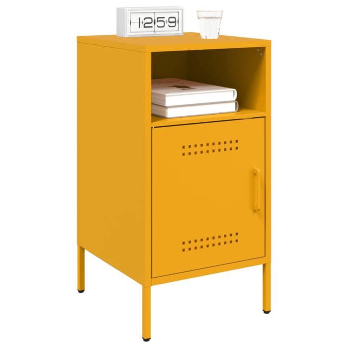VidaXL Bedside Tables 2 Pcs, Bedside Cabinets with Door, Nightstands with Compartment, Night Cabinets, Yellow 843073