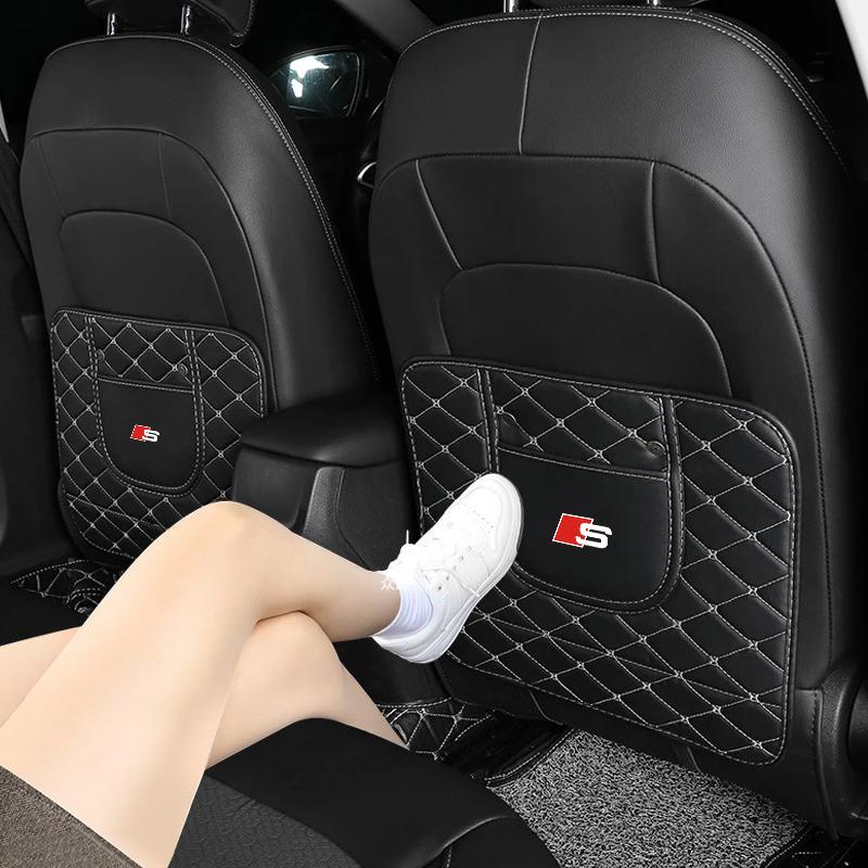 Car Seat Back Storage Protective Pad Prevent Kick Mat for Audi C5 C6 C7 A4 B6 B8 B7 A6 A3 A5 Q3 Q5 Q7 8P S3 S5 S1 S4 S2 RS3 RS4 RS5 RS6 RS8