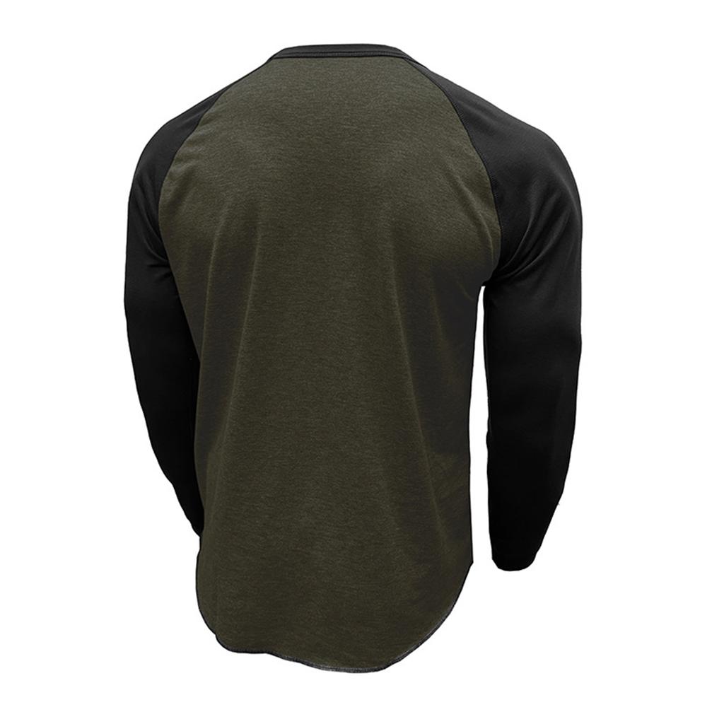 Men'S Button Up Long Sleeved Fashionable Casual Sports Top