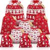 Large Christmas Gift Drawstring Bag Cotton-Like Storage Pouch Holiday Decorations Present