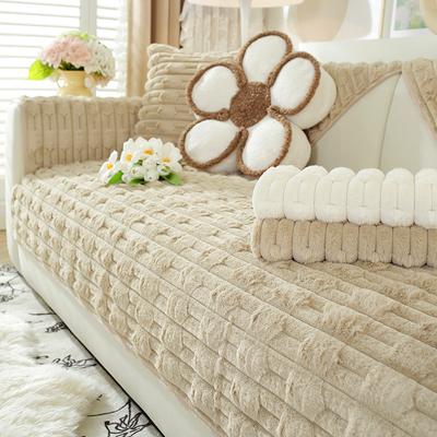 Cuscino per divano in peluche a forma di coniglio in autunno e inverno, cuscino per sedile in peluche ispessito, copridivano in pelle antiscivolo, nuovo panno di copertura