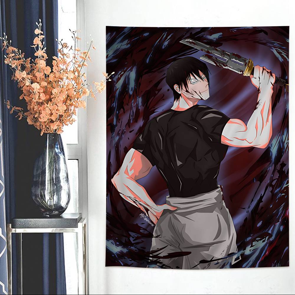 Jujutsu Kaisen Fushiguro Anime Printed Large Wall Tapestry Art Science Fiction Room Home Decor Decor Blanket
