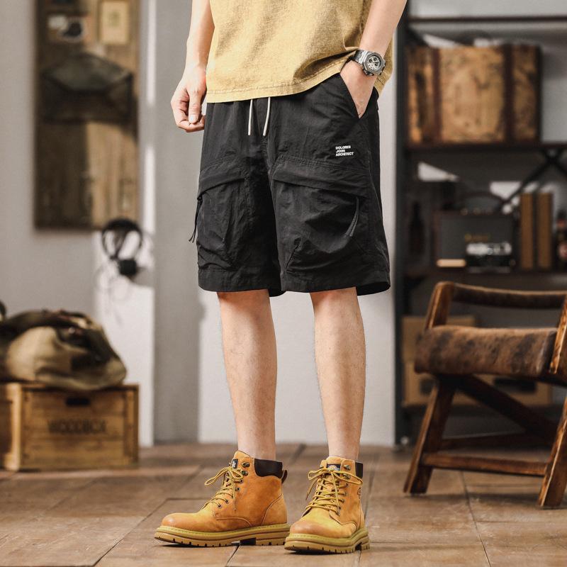 

Мужские летние спортивные шорты из ледяного шелка с быстрой сушкой - Модные, свободные, прямого кроя 3XL чёрный