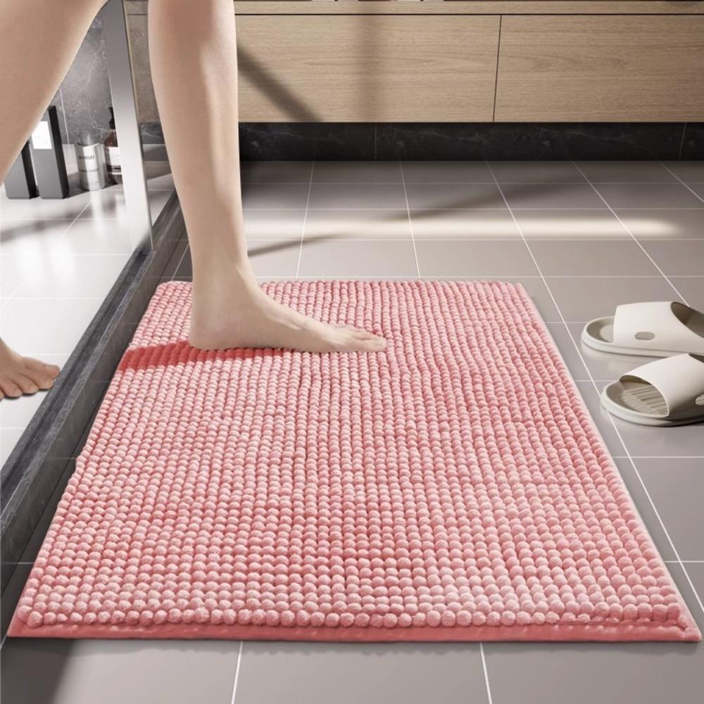 Absorbent Bath Rug Non-slip Living Room Carpets Household Chenille Bathroom Mat  Bedroom