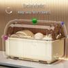 Kitchen Dish Rack Cabinet with Lid for Plates, Bowls, and Chopsticks