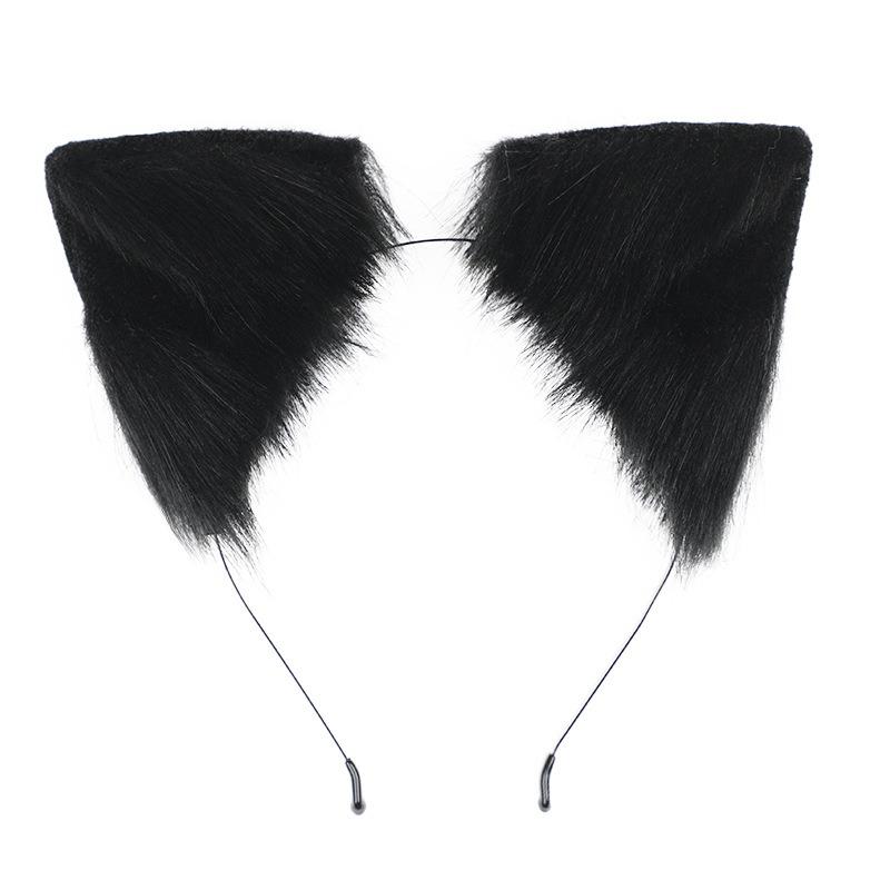 Fait main mignon animal en peluche oreilles de chat couvre-chef oreilles de renard bandeau de fête simulation oreilles d'animal accessoires pour cheveux