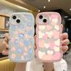Custodia carina trasparente con onde ricce per iPhone 12 11 13 14 Pro Max 7 8 Plus X Xr Xs Se 2022 2020 Bumper antiurto Estetico