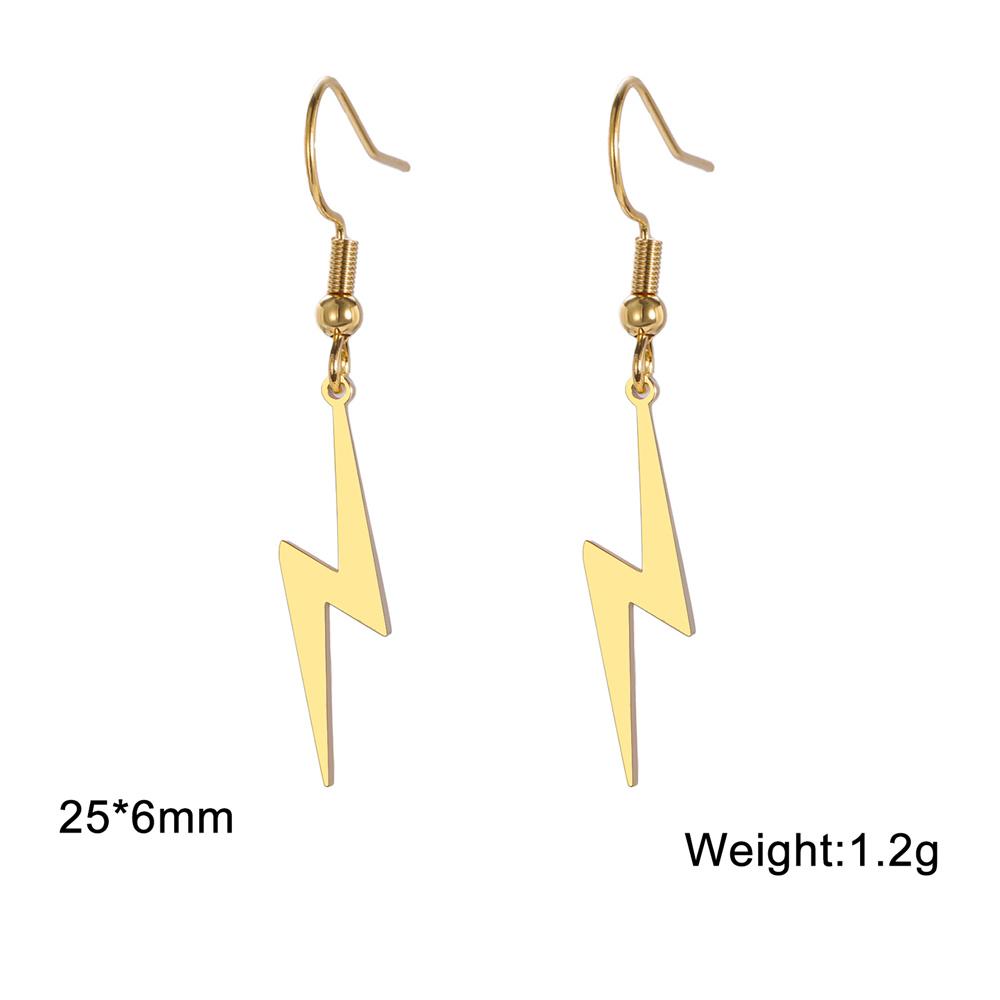 

My Shape Punk Lightning Pendant Earrings for Women Hip Hop Dangle Earrings Stainless Steel Jewelry Birthday Party Gift Wholesale