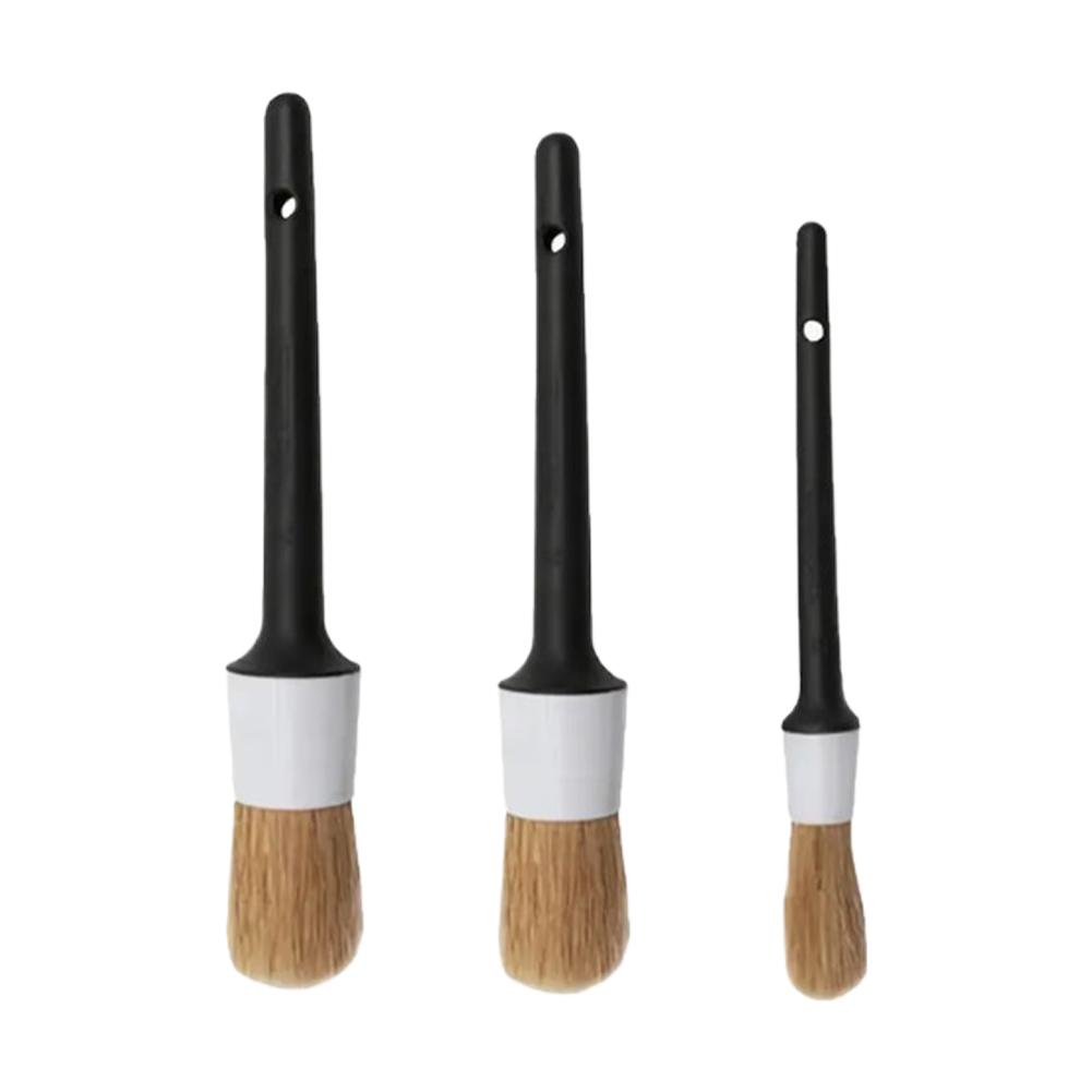 Car Exterior Interior Detail Brush Boar Hair Bristle Brushes for Car Cleaning Auto Detail Tools Dashboard Cleaning Brush 3pcs