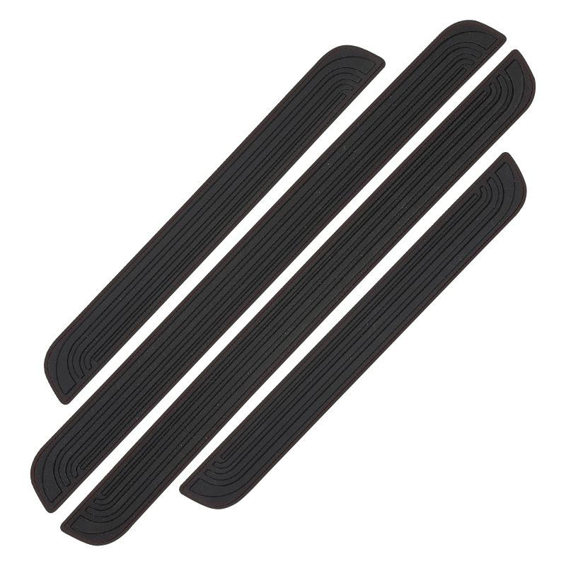 4Pcs Rubber Car Door Sill Scuff Covers Black Door Panel Guards Protector Trim Anti-scratch Exterior Parts Car Decor Accessories