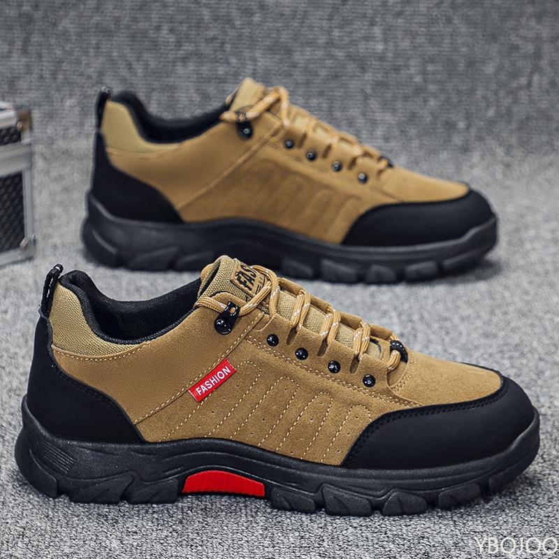 

Fashion Outdoor Hiking Men s Shoes 2025 Spring New British Anti Slip Sports Leisure Hiking Workwear Shoes Sneakers Zapatillas De Deporte 39 жёлтый